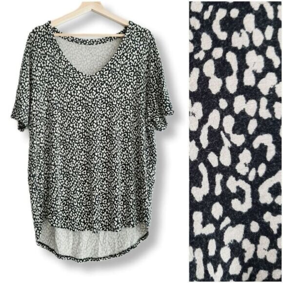AEO | Soft & Sexy Leopard Print Relaxed Fit Hi-Low Top Sz M Flawed - Picture 1 of 11